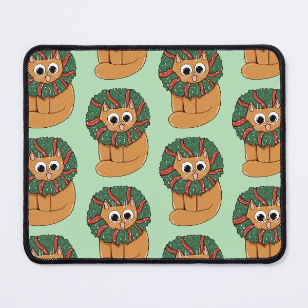 Item preview, Christmas Wreath Cat Print designed and sold by Julia Sol.