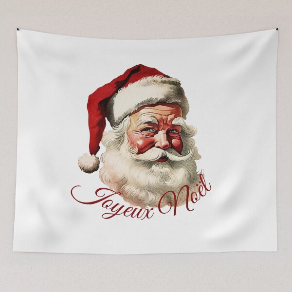 Item preview, Happy Retro Santa - Joyeux Noël - Merry Christmas in French designed and sold by Kkoriginal.