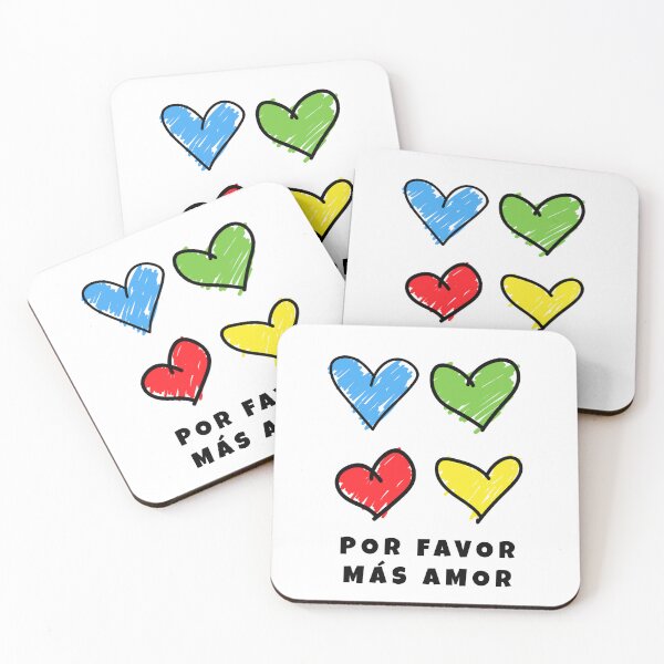Item preview, Diseño de corazón en azul, verde, amarillo y rojo: Por Favor, Mas Amor designed and sold by desilustra.