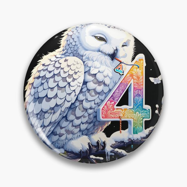 Item preview, Happy 4th Birthday Snowy Owl Celebration - Magical Winter Owl Themed Birthday Party Ideas designed and sold by Jurady.