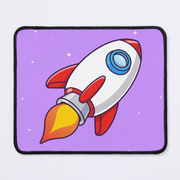 Item preview, Rocket Flying in Space Cartoon Vector Icon Illustration designed and sold by hjian8219.