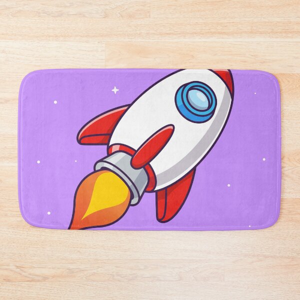 Item preview, Rocket Flying in Space Cartoon Vector Icon Illustration designed and sold by hjian8219.