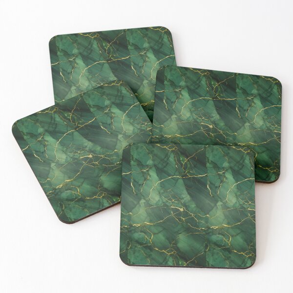 Item preview, Dark Green and Gold Seamless Repeating Marble Pattern designed and sold by PeteRascal.