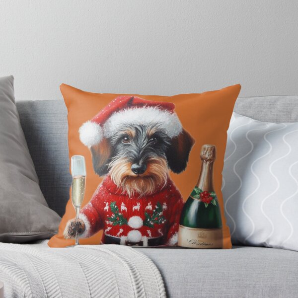 Item preview, Christmas Dachshund with Bubbly designed and sold by barksandsqueaks.