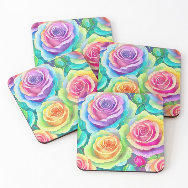 Item preview, Sketchy Abstract Rainbow Roses designed and sold by craftyvixenart.