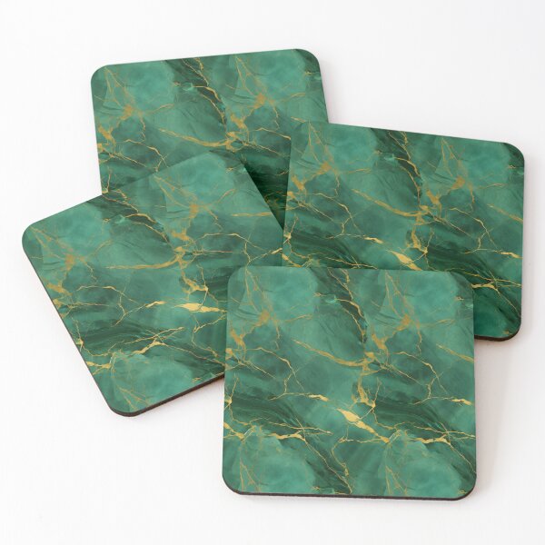 Item preview, Green and Gold Seamless Repeating Marble Tile Pattern designed and sold by PeteRascal.
