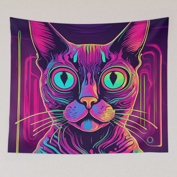 Item preview, Psychedelic Cat designed and sold by PC-artist.
