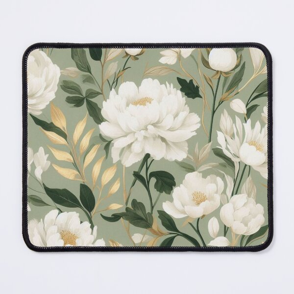 Item preview, Peonies on olive green designed and sold by tipitoes.