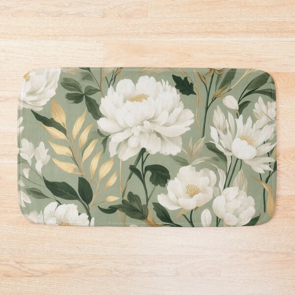 Artikelvorschau, Peonies on olive green entworfen und verkauft von tipitoes.