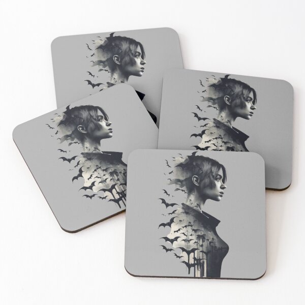 Item preview, Double Exposure - Woman and Bats designed and sold by Sketch-Shack.