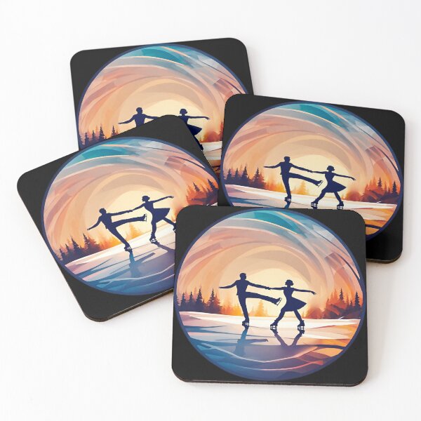 Item preview, Winter Sports, Couple of Figure Skaters Dancing at Sunset designed and sold by Aquillashop.