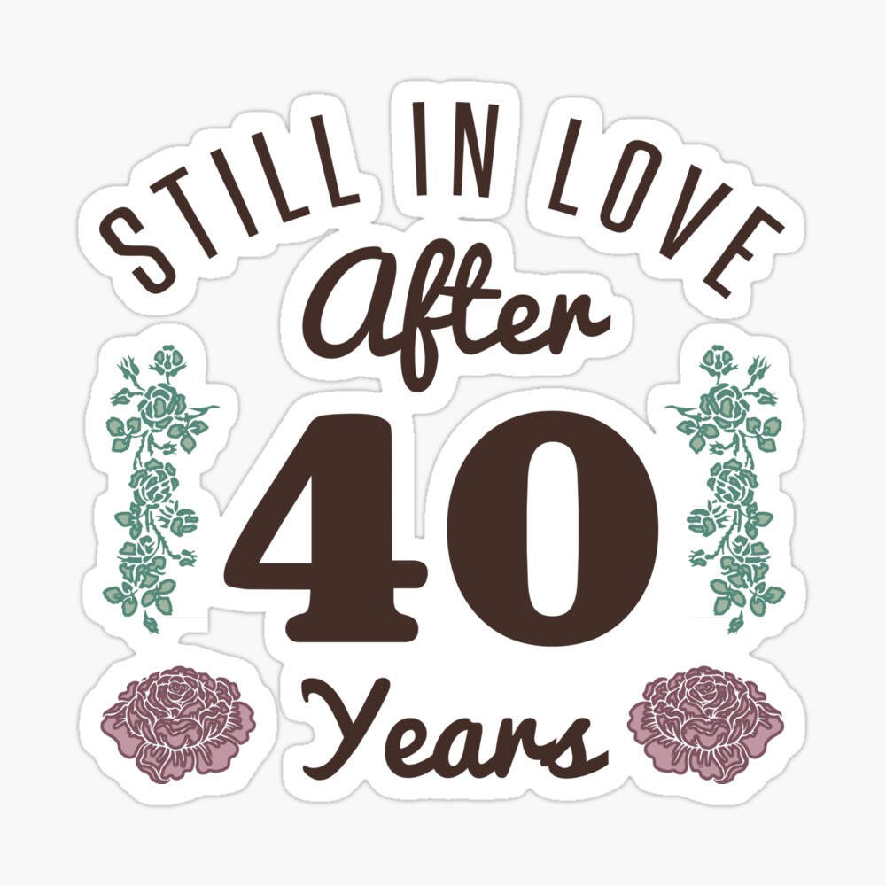 Celebrating 40th Anniversary Sticker for Sale by thepixelgarden