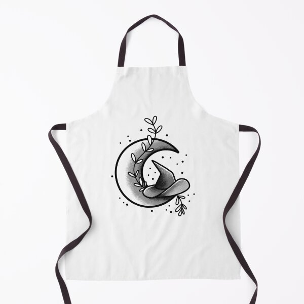 Item preview, Tattoo style Witches hat on a crescent moon designed and sold by jazzydevil.