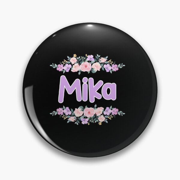 Item preview, Purple Flower Mika Name Label (Black) designed and sold by NormadWorld.
