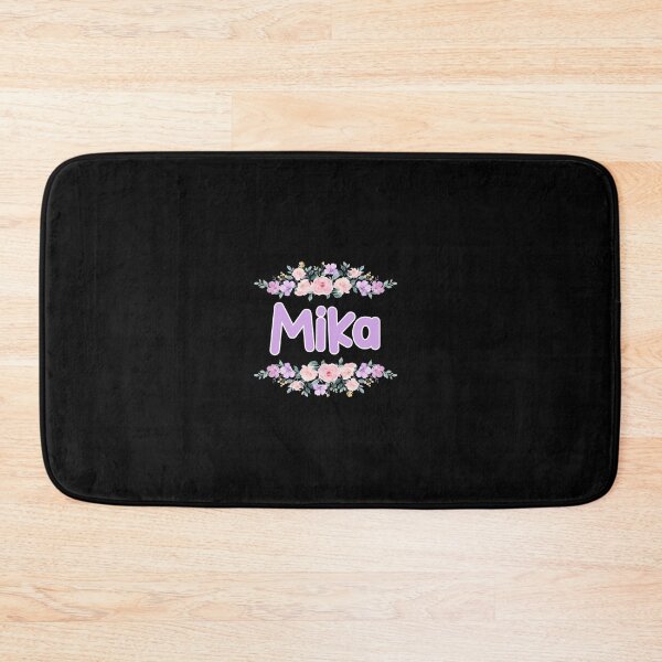 Item preview, Purple Flower Mika Name Label (Black) designed and sold by NormadWorld.