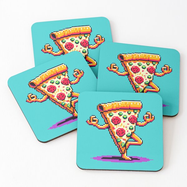 Item preview, Yoga Pizza: 8-Bit Slice in Pose designed and sold by PixelPunkster.