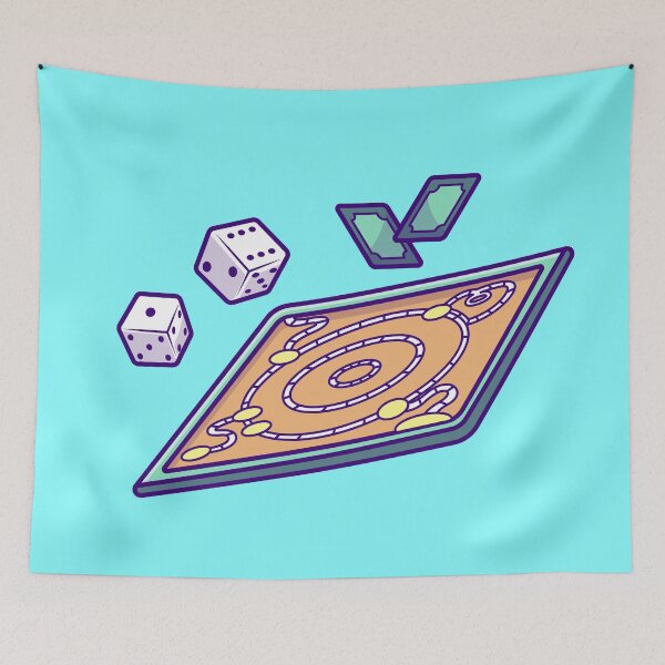 Item preview, Board Game with Dice and Card Game Cartoon Vector Icon Illustration designed and sold by hjian8219.