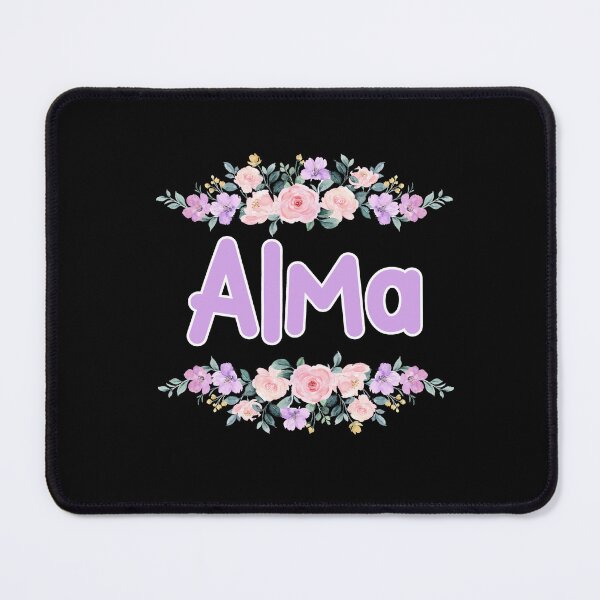 Item preview, Purple Flower Alma Name Label (Black) designed and sold by NormadWorld.