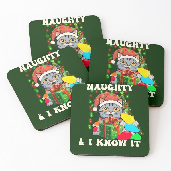 Item preview, Cat Christmas Tree Naughty & I Know It Funny designed and sold by Cute & Sassy Custom Gifting Boutiques.