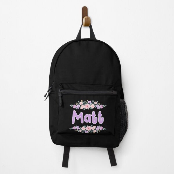 Item preview, Purple Flower Matt Name Label (Black) designed and sold by NormadWorld.