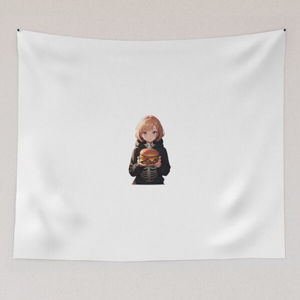 Item preview, Cute anime girl eating burger designed and sold by Wxjtecki.