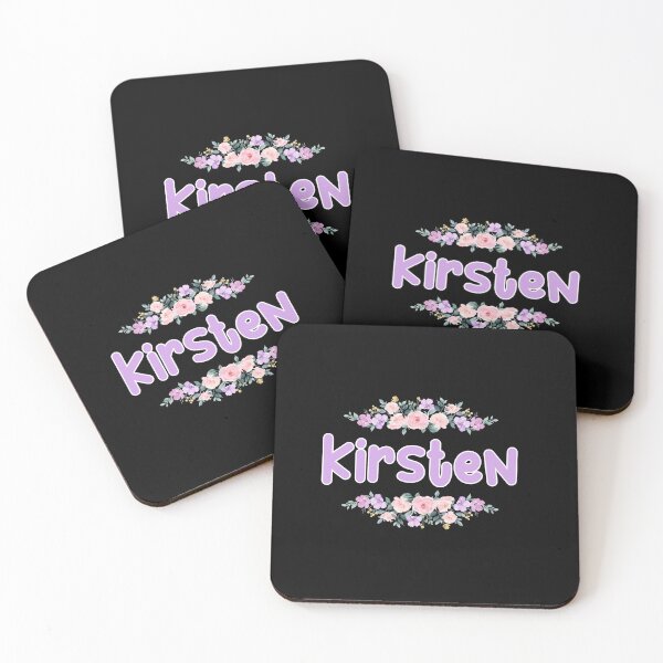 Item preview, Purple Flower Kirsten Name Label (Black) designed and sold by NormadWorld.