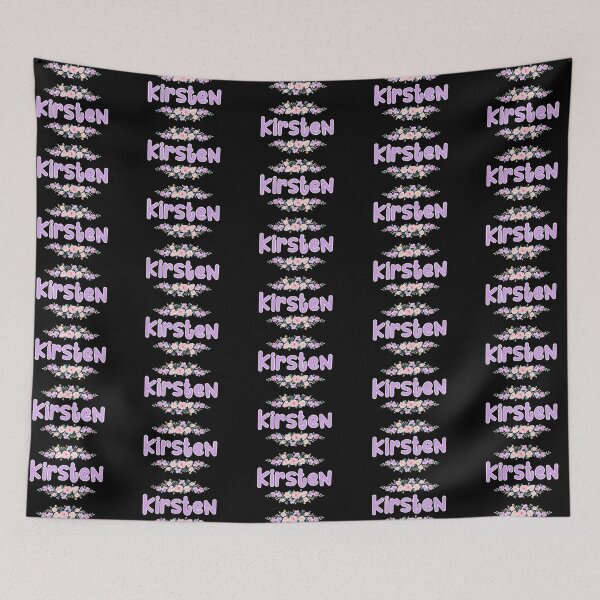 Item preview, Purple Flower Kirsten Name Label (Black) designed and sold by NormadWorld.