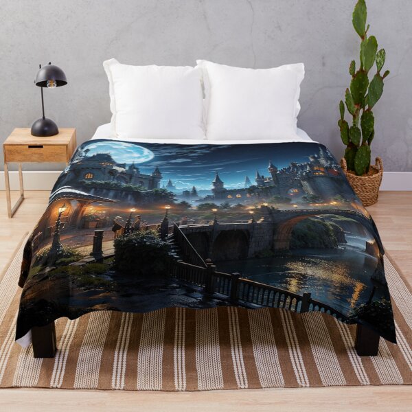 Item preview, Nighttime Castle Majesty Jigsaw Puzzles - Explore the Regal Realm under the Stars on Redbubble designed and sold by PuzzleBoxDesign.
