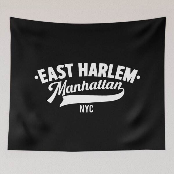 Aperçu de l'œuvre East Harlem Manhattan Minimal Typo Art - Conception de t-shirts et de vêtements créée et vendue par Boogosh.