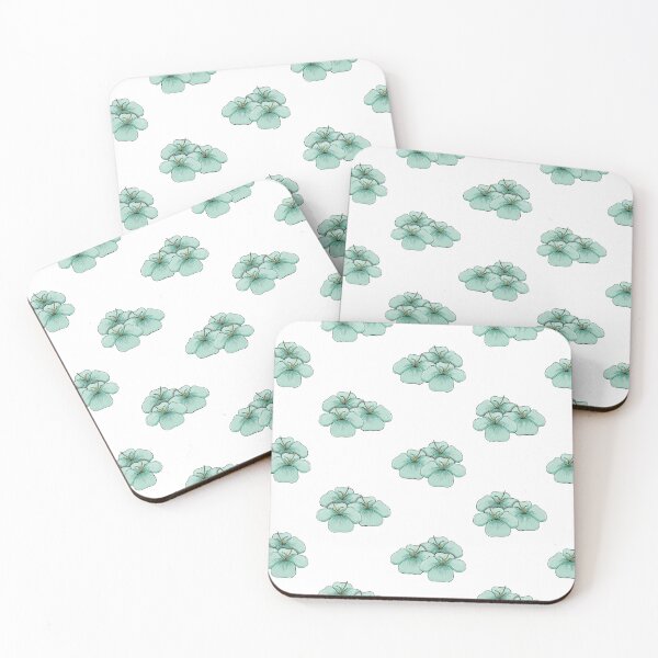 Item preview, Cartoon Mint Floral (Pattern, no background) designed and sold by MadeByGeeClowes.
