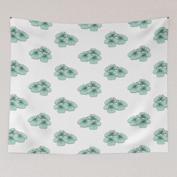 Item preview, Cartoon Mint Floral (Pattern, no background) designed and sold by MadeByGeeClowes.