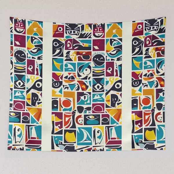 Item preview, Colorful abstract pattern in squares designed and sold by Crisalt.