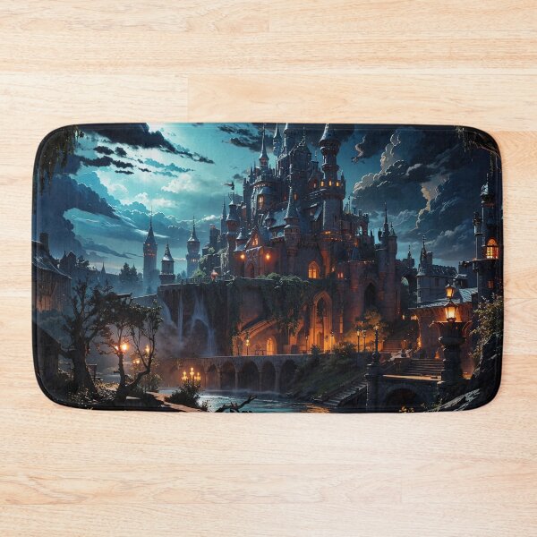 Item preview, Moonlit Castle Majesty Jigsaw Puzzles - Embark on a Nocturnal Adventure on Redbubble designed and sold by PuzzleBoxDesign.