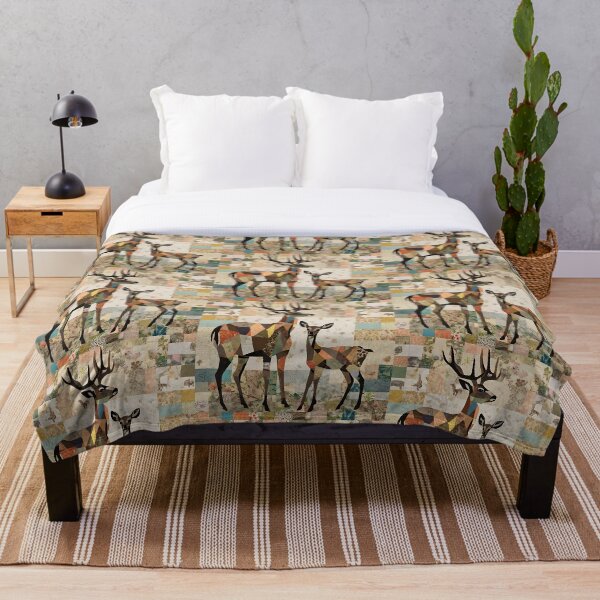 Item preview,  patchwork collage "deer with deer", art color illustration designed and sold by Niktarka.