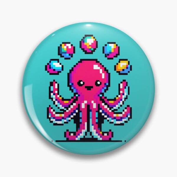 Item preview, Juggling Octopus: Colorful 8-Bit Pixel Art designed and sold by PixelPunkster.