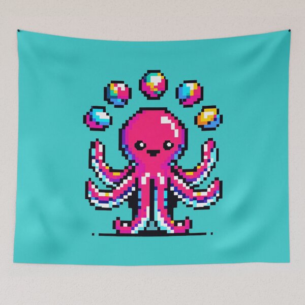 Item preview, Juggling Octopus: Colorful 8-Bit Pixel Art designed and sold by PixelPunkster.