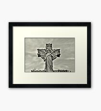 Weeping Grey Angel Framed Print