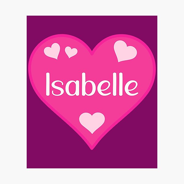 Item preview, Isabelle Name Pink Heart  designed and sold by Jeallan Designs.