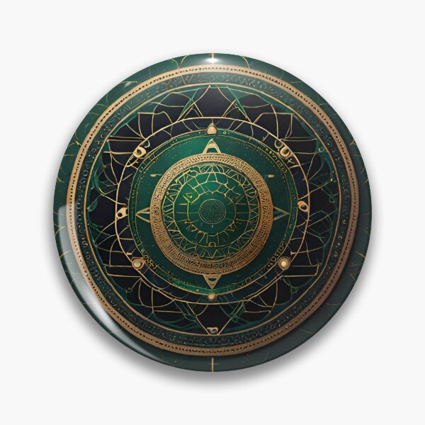 Item preview, Sacred Geometry Green Mandala Cosmic Balance designed and sold by SpiritualManda.