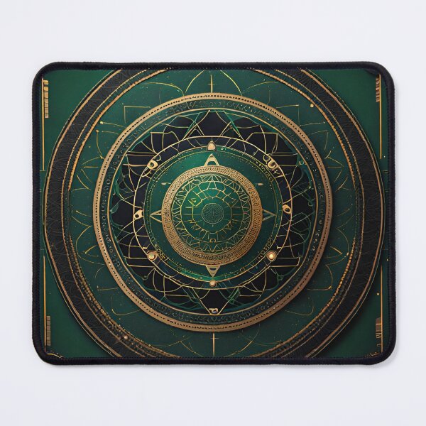 Item preview, Sacred Geometry Green Mandala Cosmic Balance designed and sold by SpiritualManda.