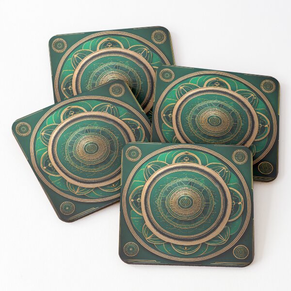 Item preview, Sacred Geometry Green Mandala Balance designed and sold by SpiritualManda.