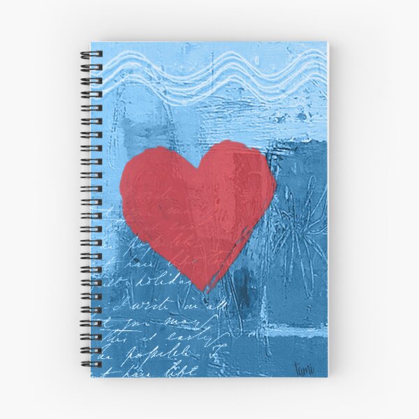 Item preview, Red heart on blue background, portrait designed and sold by a3-studio.