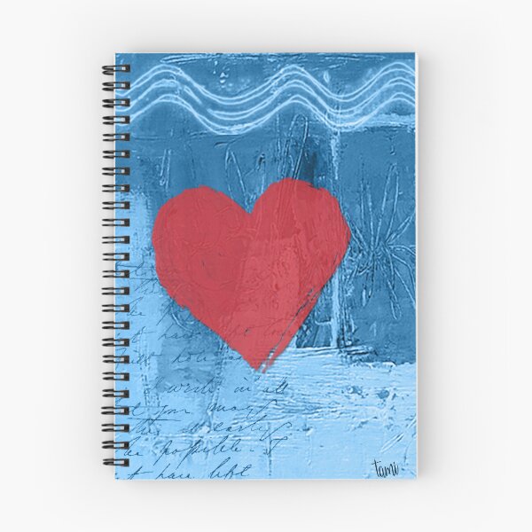Item preview, Red heart on blue background, portrait designed and sold by a3-studio.