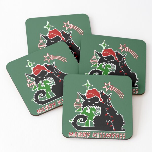 Item preview, Merry Kissmyass Funny Cat Christmas designed and sold by nicksvp.