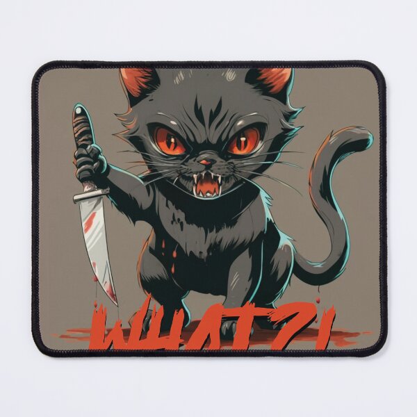 Item preview, Cat What? Funny Black Cat Shirt, Murderous Cat With Knife T-Shirt designed and sold by olympe-store.