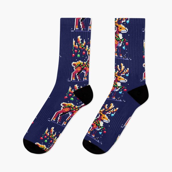 Item preview, Festive Tangle: 8-Bit Reindeer with Christmas Lights designed and sold by PixelPunkster.