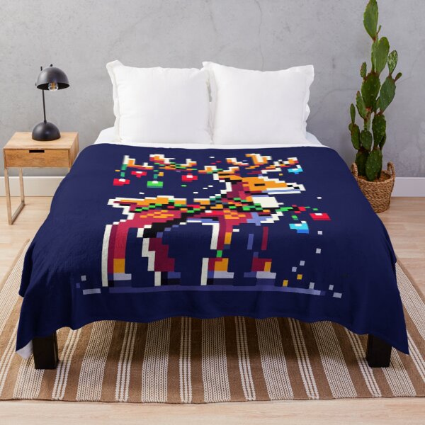 Item preview, Festive Tangle: 8-Bit Reindeer with Christmas Lights designed and sold by PixelPunkster.