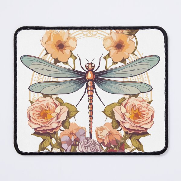 Item preview, Art Nouveau - Dragonfly and flowers designed and sold by ArtNouveau-Deco.