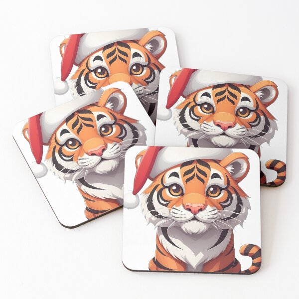 Item preview, Tiger cub wearing santa claus hat designed and sold by wplamkung.