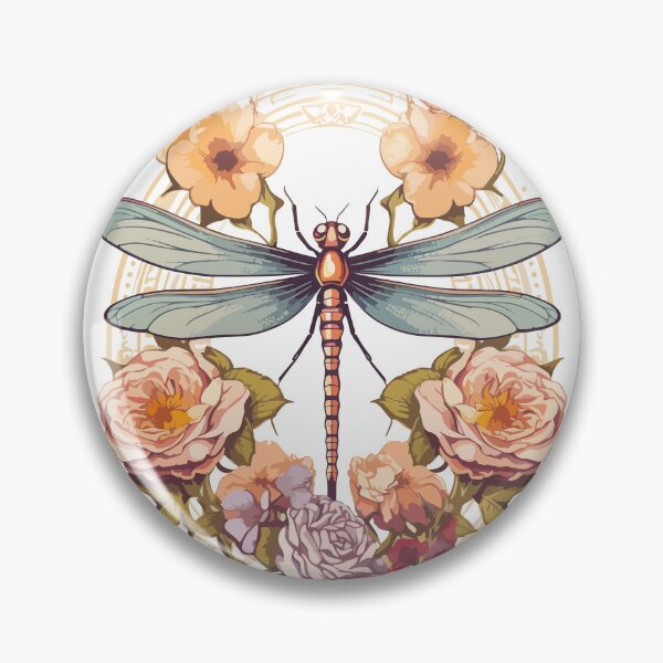 Item preview, Art Nouveau - Dragonfly and flowers designed and sold by ArtNouveau-Deco.